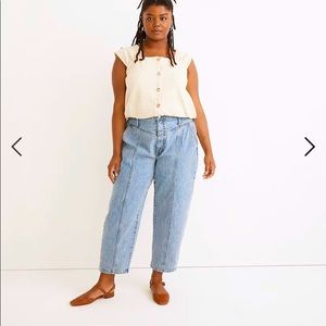 Floral Jacquard Button-Front Top